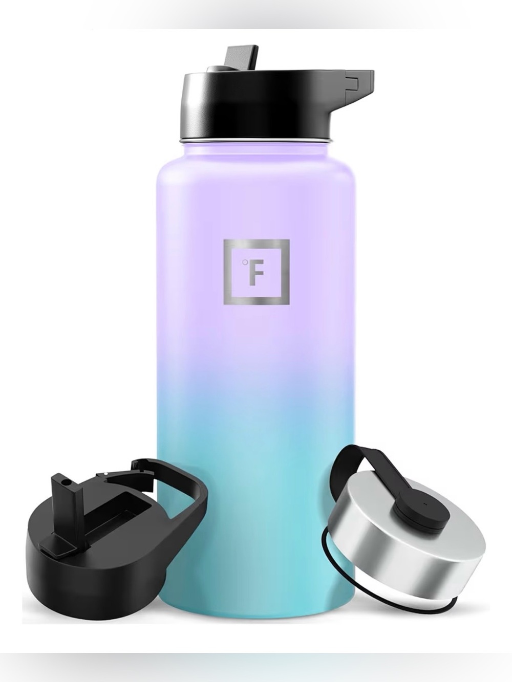IRON °FLASK Insulated Stainless Steel Water Bottle w/ Interchangeable Lids
